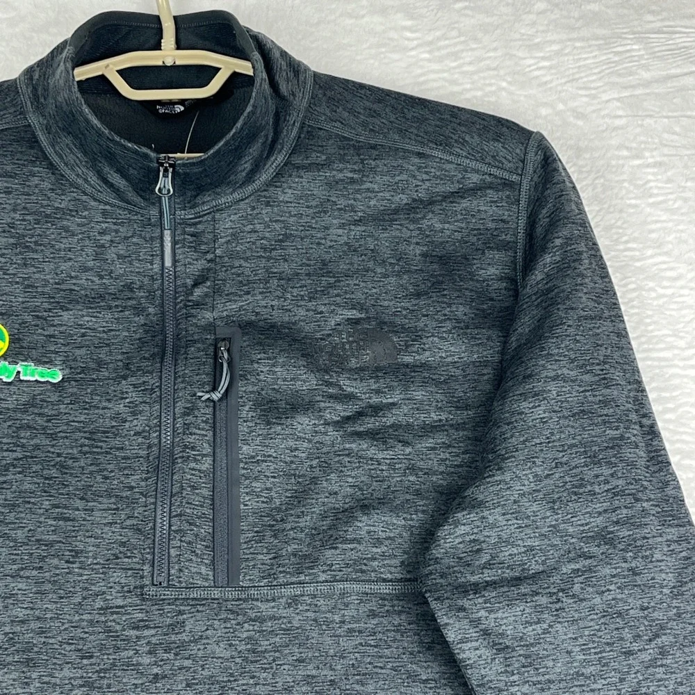 The North Face Skyline Half Zip Fleece Jacket Men XL Dark Grey Heather Logo‎ NWT